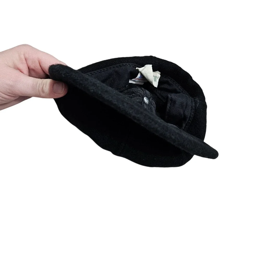 Vintage‎ J. Crew Black Wool Baseball Cap Size M Made In USA Unisex Classic Soft